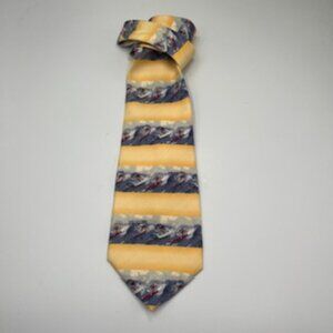 Tommy Bahama Necktie Off Island Collection Silk Yellow‎ Surfer Tie Made USA